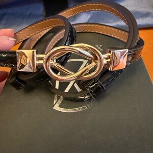Gold and Black Belt with Infinity Buckle